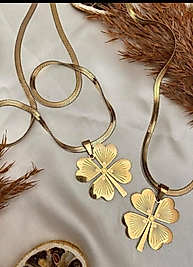 İtalyan Zincirli  yonca kolye