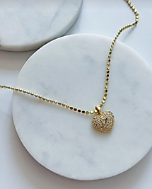 Pul zincirli kalp kolye